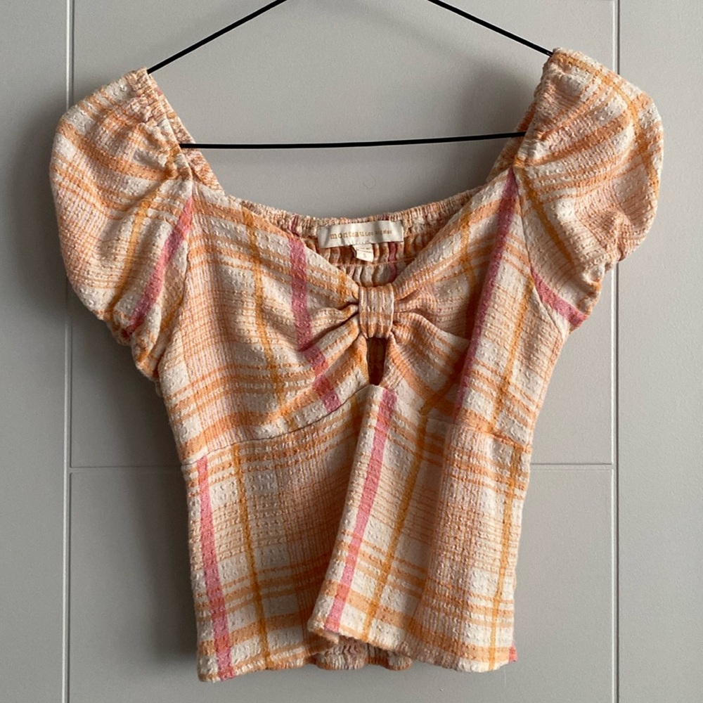 MONTEAU Peplum Top with Sweetheart Neckline